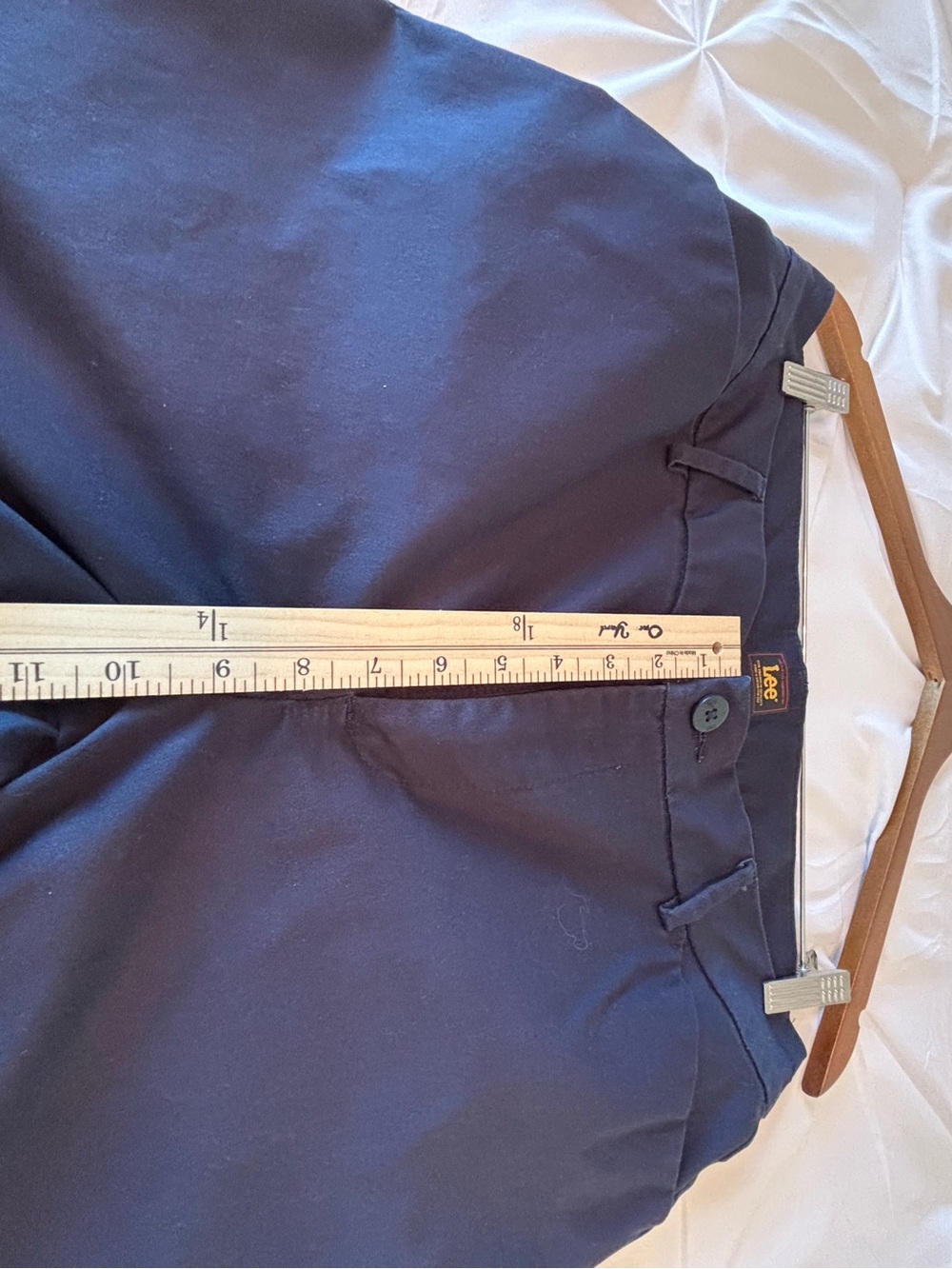 Lee women’s Classic Straight wrinkle free trousers in Navy Blue - Picture 4 of 7